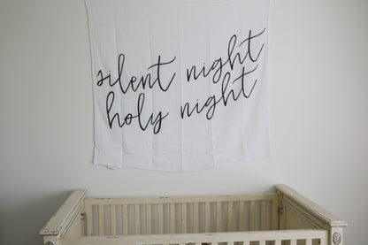 Silent Night Holy Night Scripture Swaddle | GOTS Certified Organic Cotton Muslin