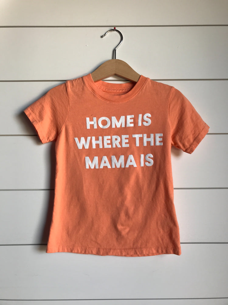
                  
                    Load image into Gallery viewer, Home is where the mama is Kid&amp;#39;s Crewneck Tee - Papaya (only size 2 available)
                  
                