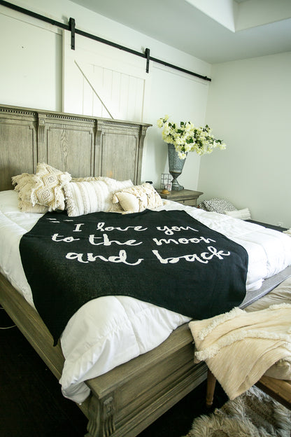 Love You to the Moon and Back Recycled Cotton Throw | Made in USA