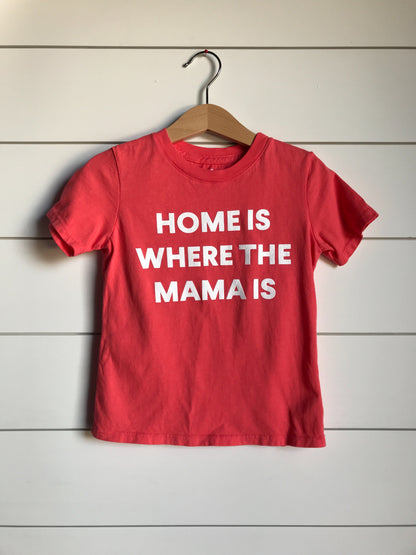 Home is where the mama is Kid's Crewneck Tee - Living Coral (only size 2 available)