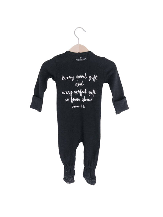 James 1:17 Organic Zip Footie | GOTS Certified Organic Cotton