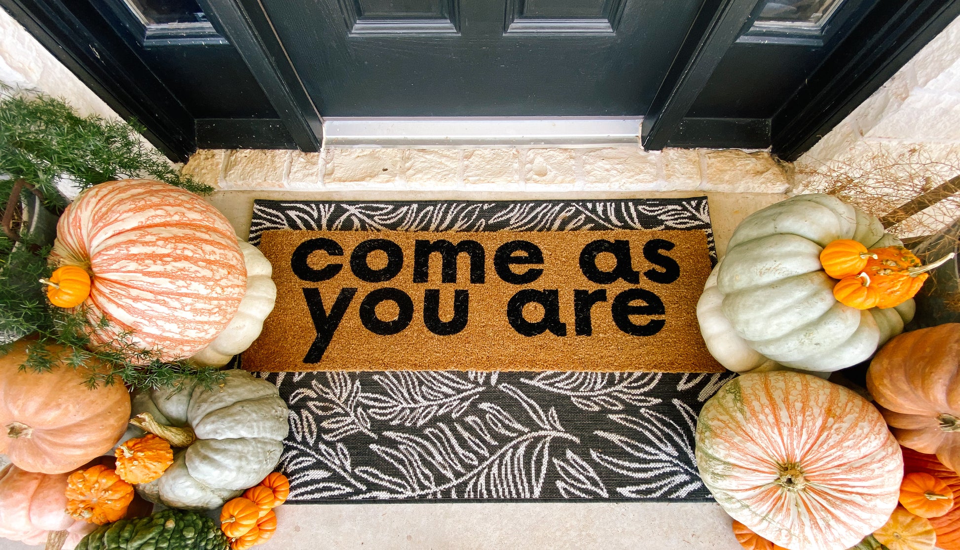 Come As You Are XL coconut coir doormat by Modern Burlap