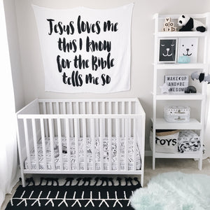 
                  
                    Load image into Gallery viewer, Organic Swaddle + Wall Art -   Jesus loves me this I know for the Bible tells me so
                  
                