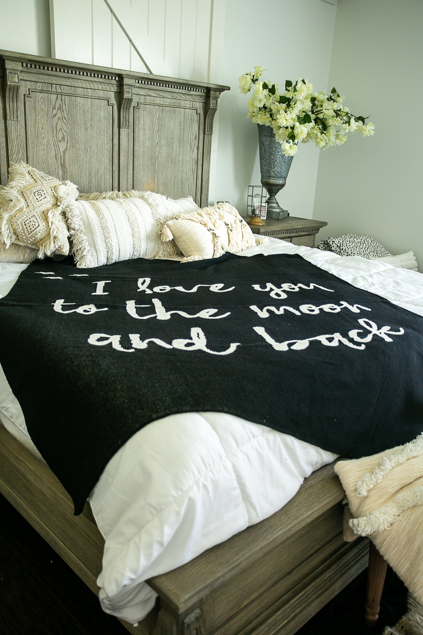 Love You to the Moon and Back Recycled Cotton Throw | Made in USA