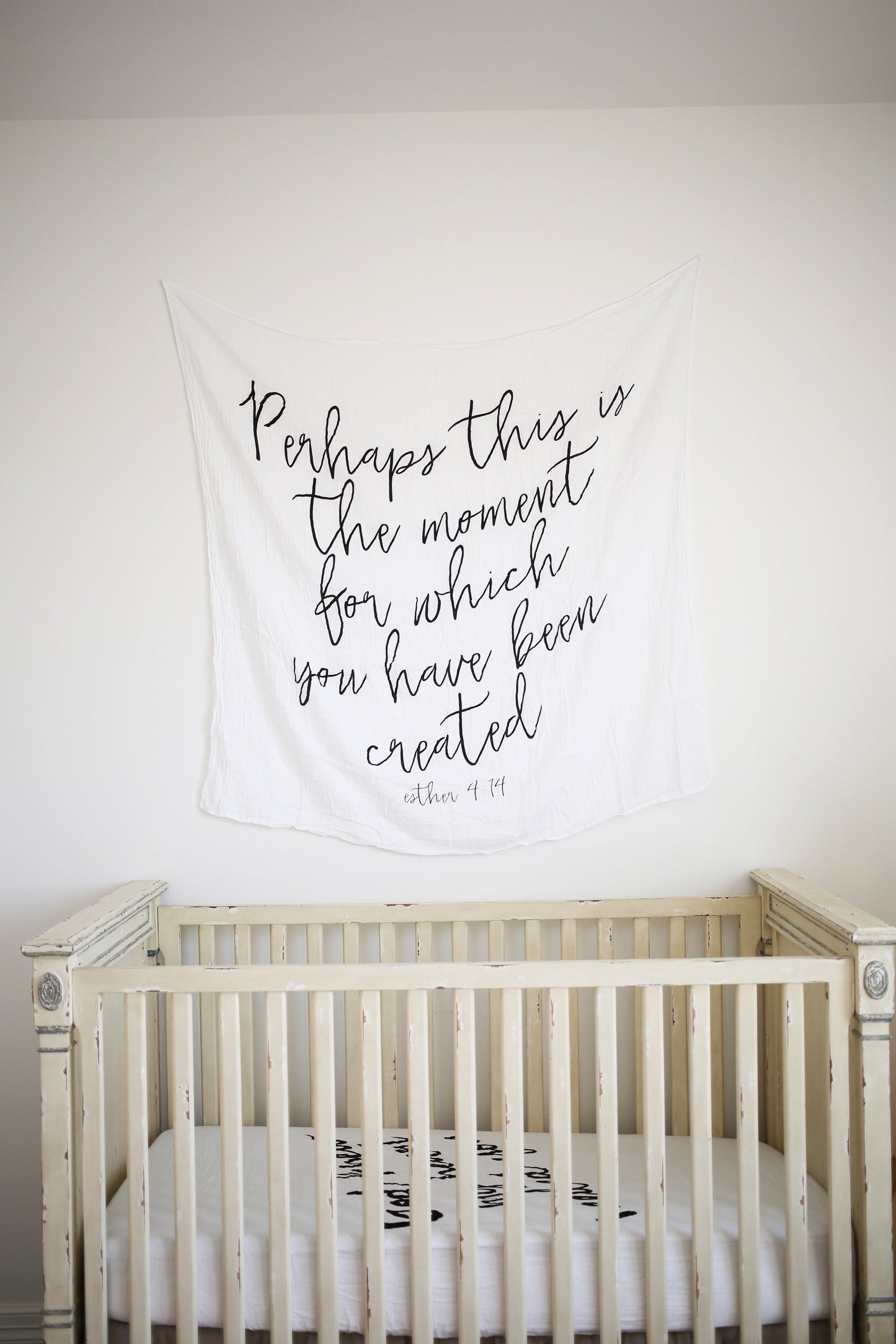 Esther 4:14 Scripture swaddle and wall art by Modern Burlap
