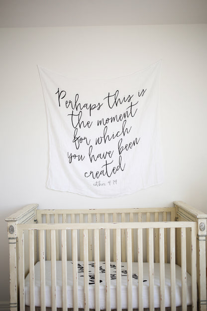Esther 4:14 Scripture swaddle and wall art by Modern Burlap