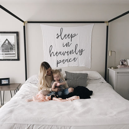 Organic Muslin XL Throw Blanket | Onyx Tassels | GOTS Certified Organic Cotton Muslin