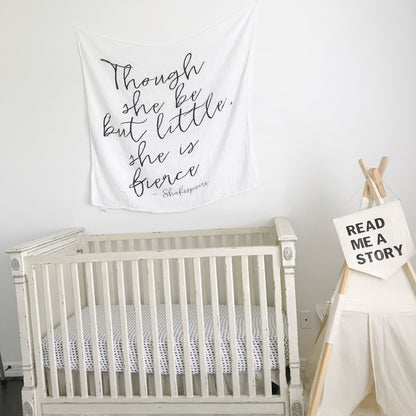 Though She Be But Little organic cotton muslin swaddle by Modern Burlap