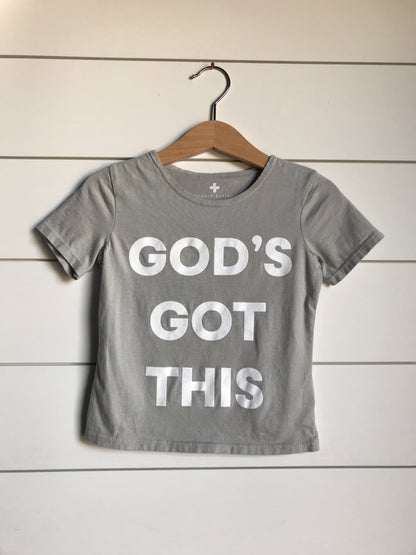 *Perfectly Imperfect* God's Got this Kid's Scoop Neck Tee -  Light Gray