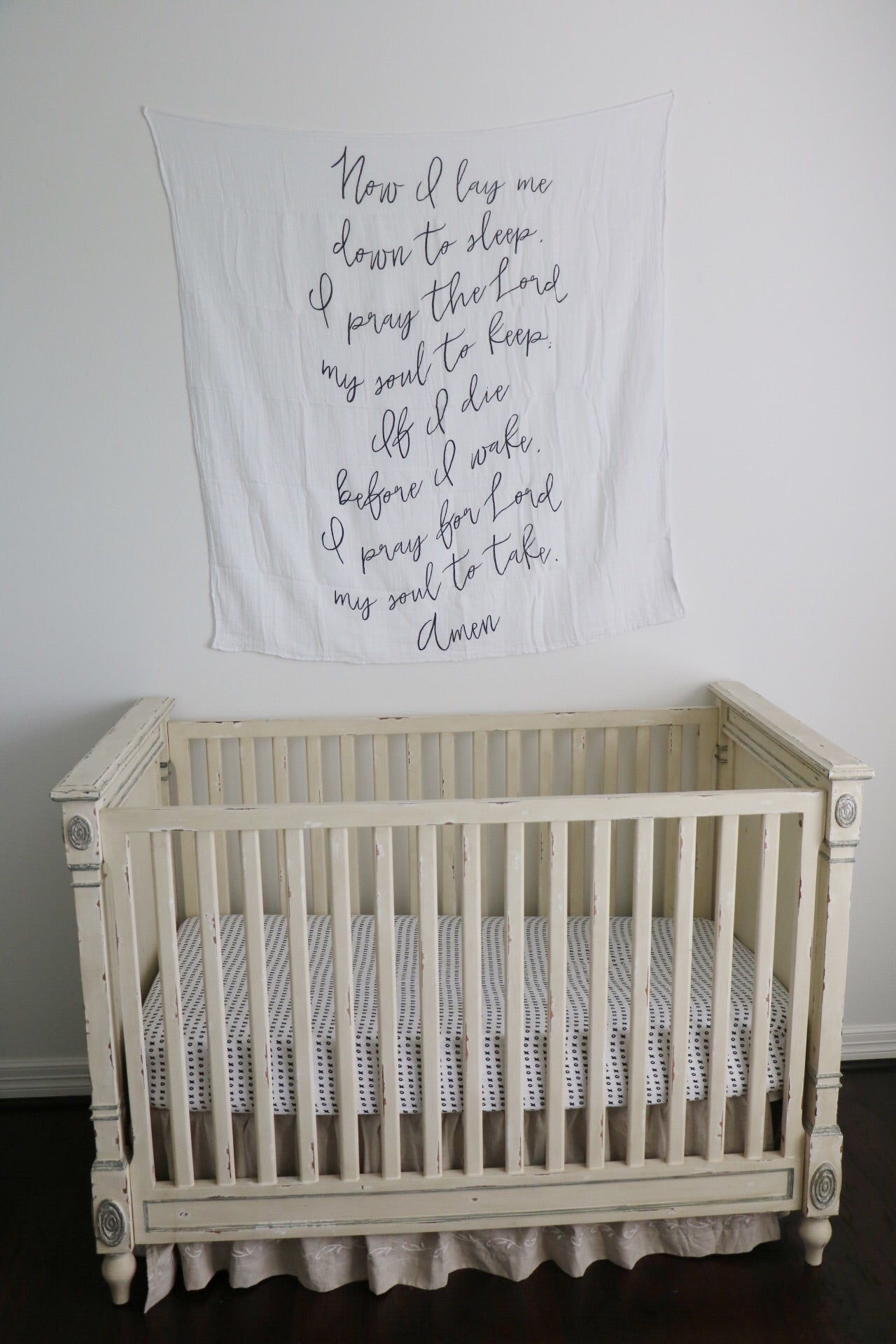 Now I Lay Me Down to Sleep Prayer Swaddle + Wall Art | GOTS Certified Organic Cotton Muslin