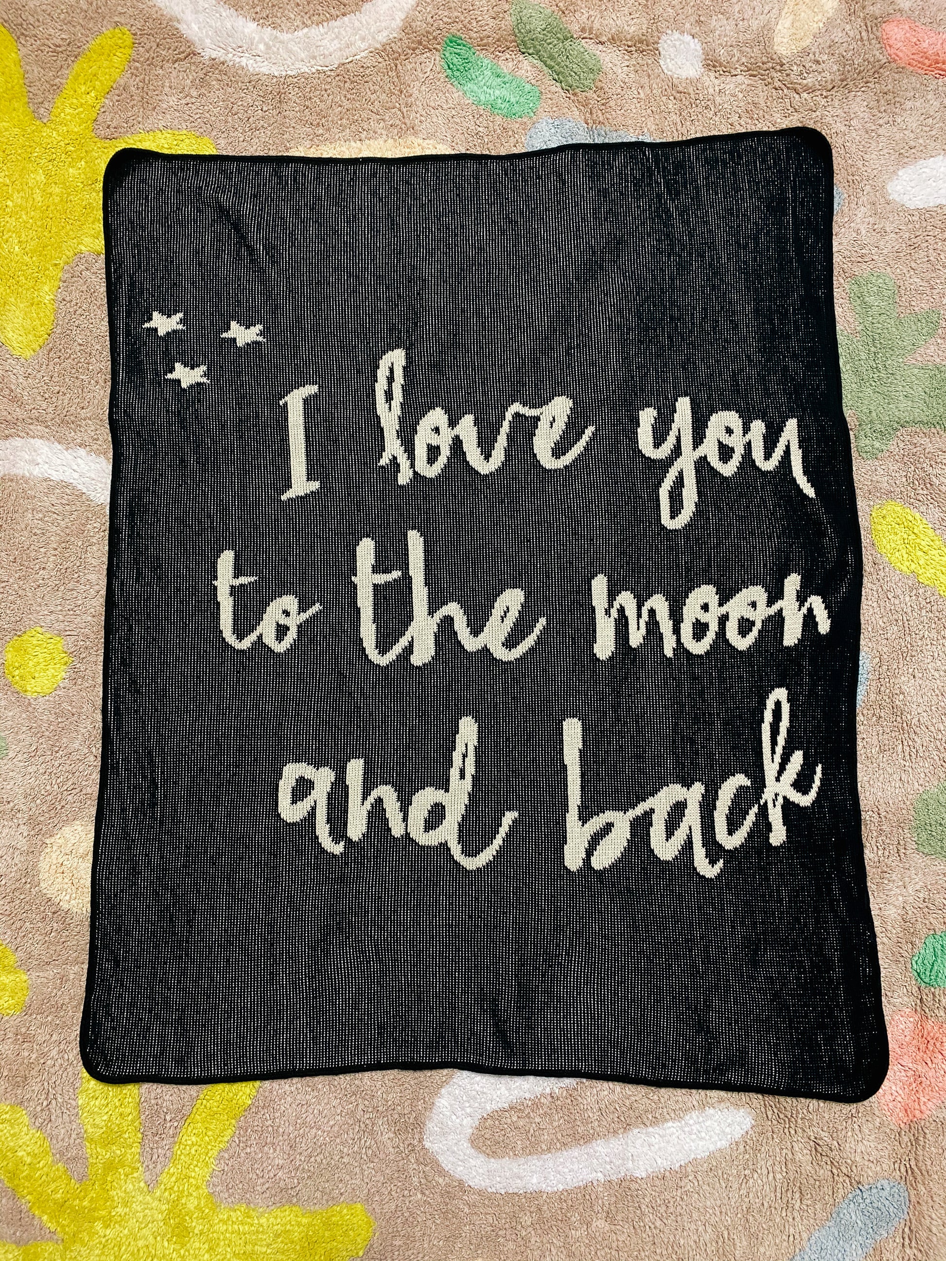 Love You to the Moon and Back Recycled Cotton Throw | Made in USA