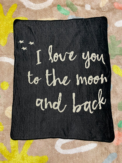 Love You to the Moon and Back Recycled Cotton Throw | Made in USA