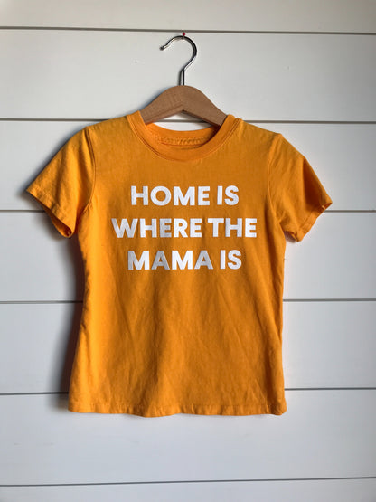 Home is where the mama is Kid's Crewneck Tee - Radiant Yellow (only size 2 available)