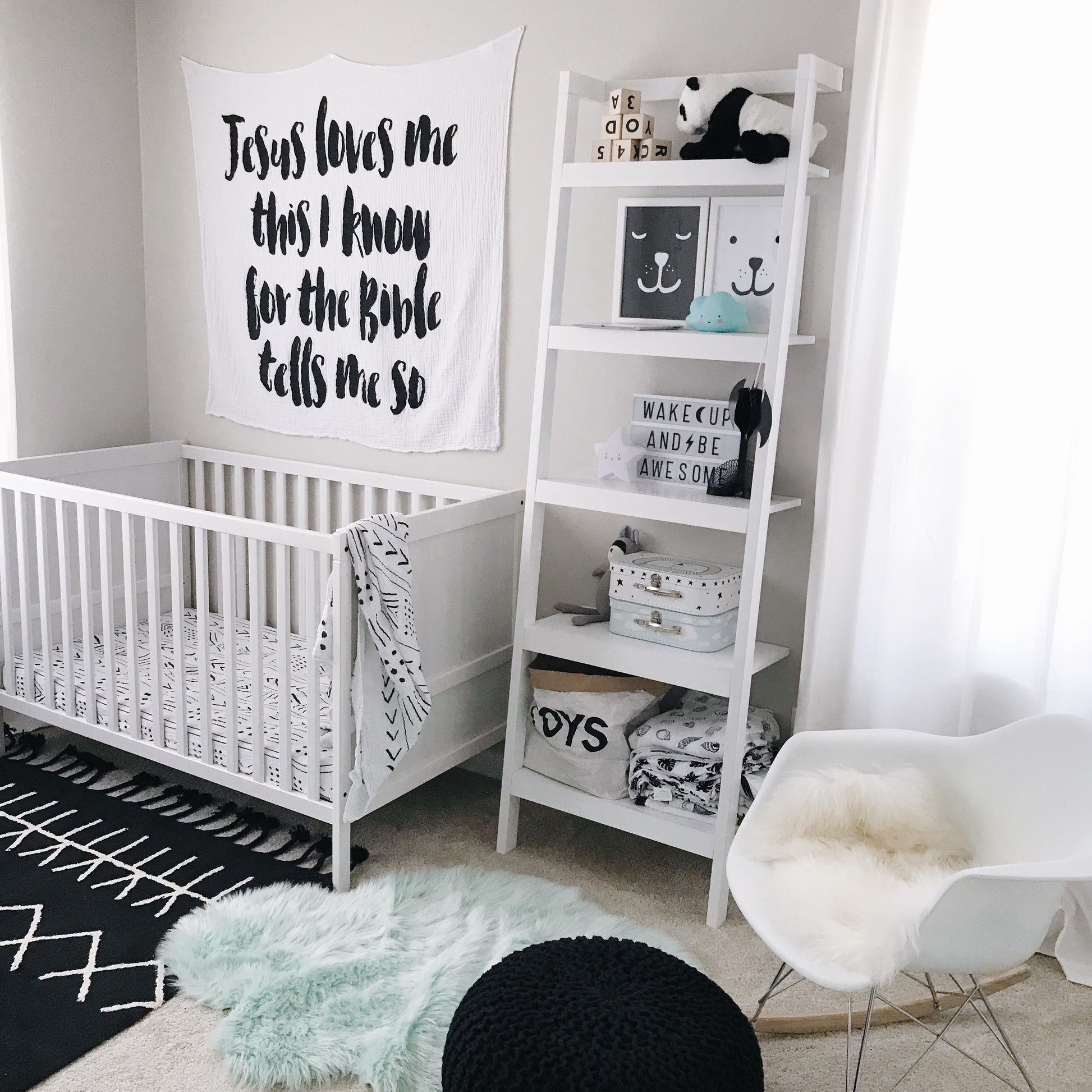 Jesus Loves Me Organic Swaddle + Wall Art | GOTS Certified Organic Cotton Muslin