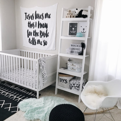 Jesus Loves Me Organic Swaddle + Wall Art | GOTS Certified Organic Cotton Muslin
