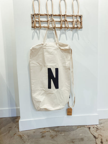 Personalized Initial Canvas Bag | A to Z | Laundry, Travel and Gifting