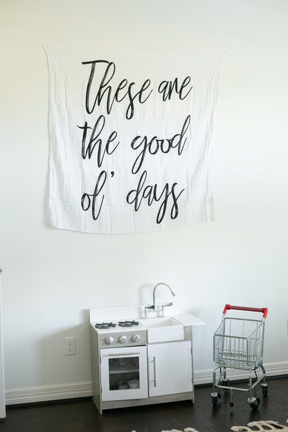 These Are the Good Ol' Days Organic Swaddle | GOTS Certified Organic Cotton Muslin