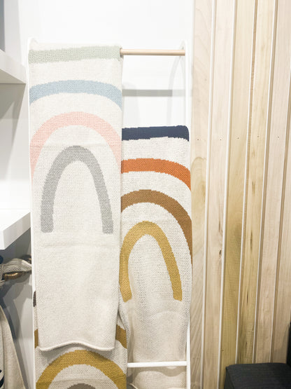 Rainbow Recycled Cotton Throw Blanket | Made in USA