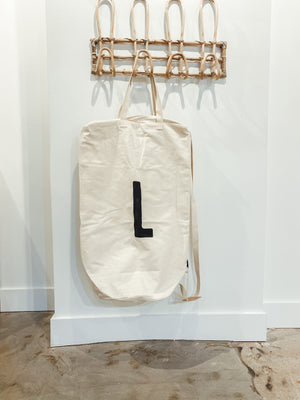 
                  
                    Load image into Gallery viewer, Cotton Canvas Laundry Bag With Shoulder Strap - Alphabet
                  
                