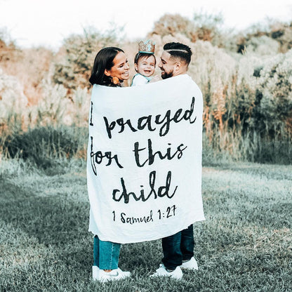 1 Samuel 1:27 Scripture swaddle and wall art by Modern Burlap