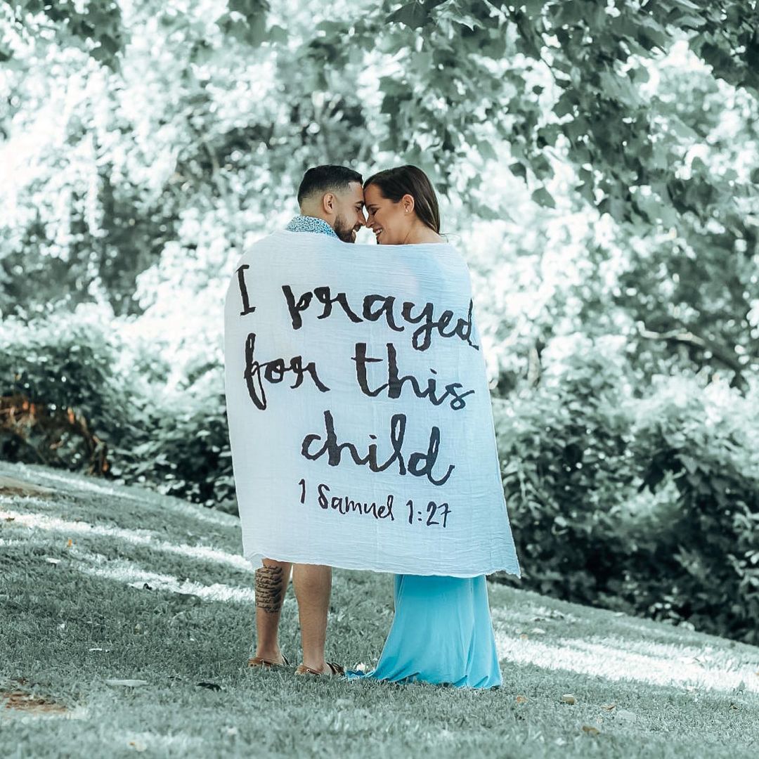 1 Samuel 1:27 Scripture swaddle and wall art by Modern Burlap