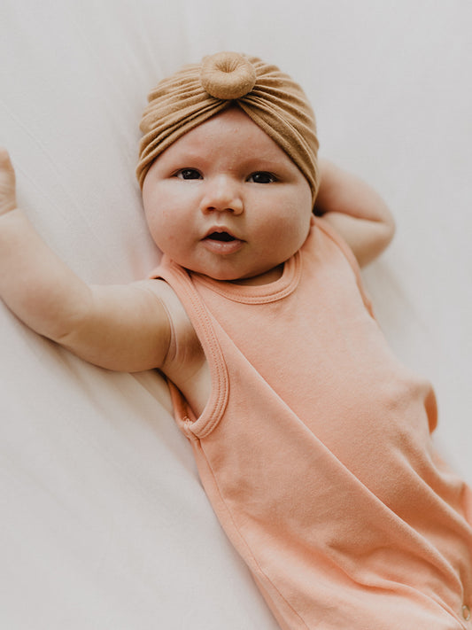 Solid color organic baby Tank Romper by Modern Burlap