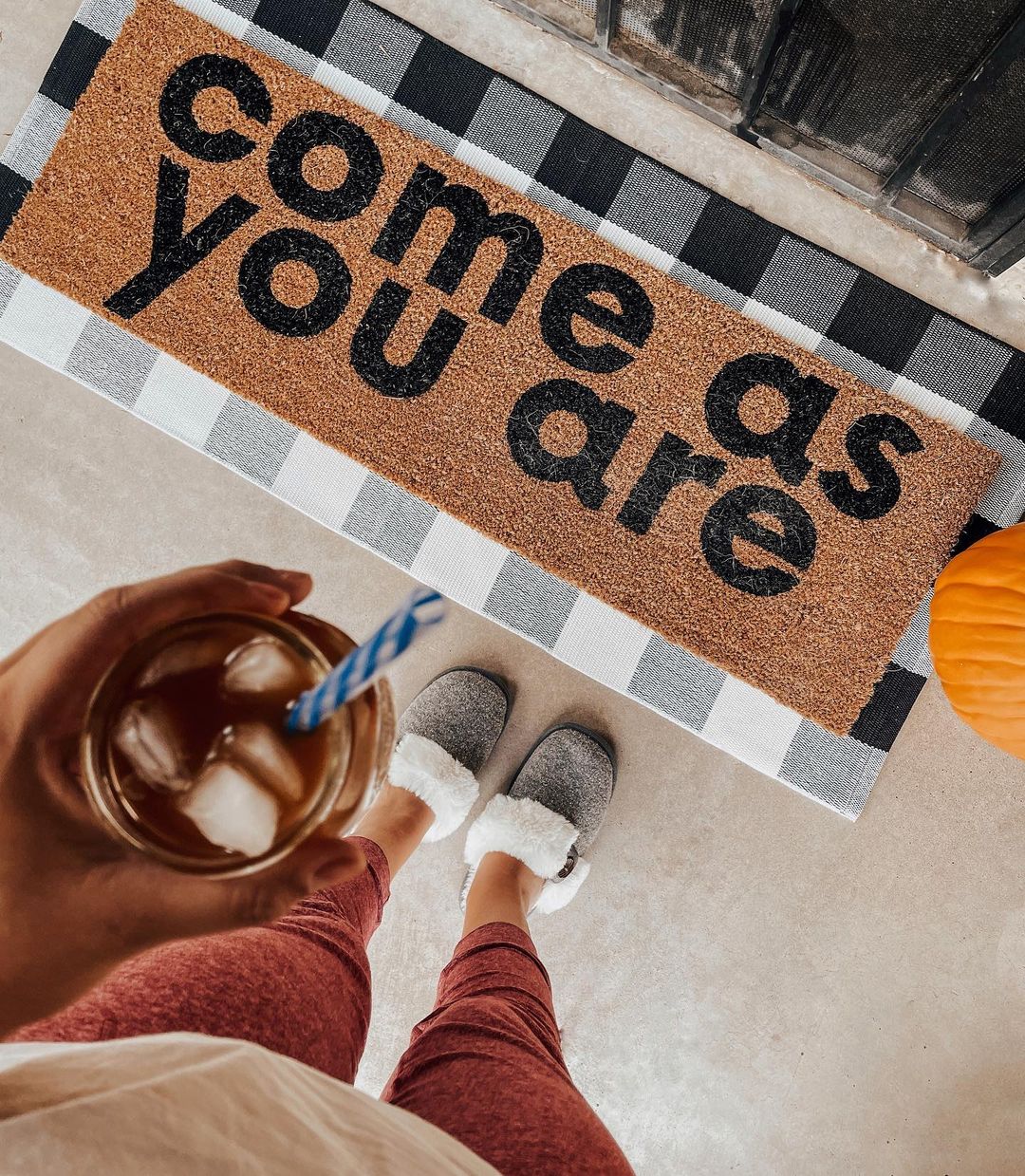 Come As You Are XL coconut coir doormat by Modern Burlap
