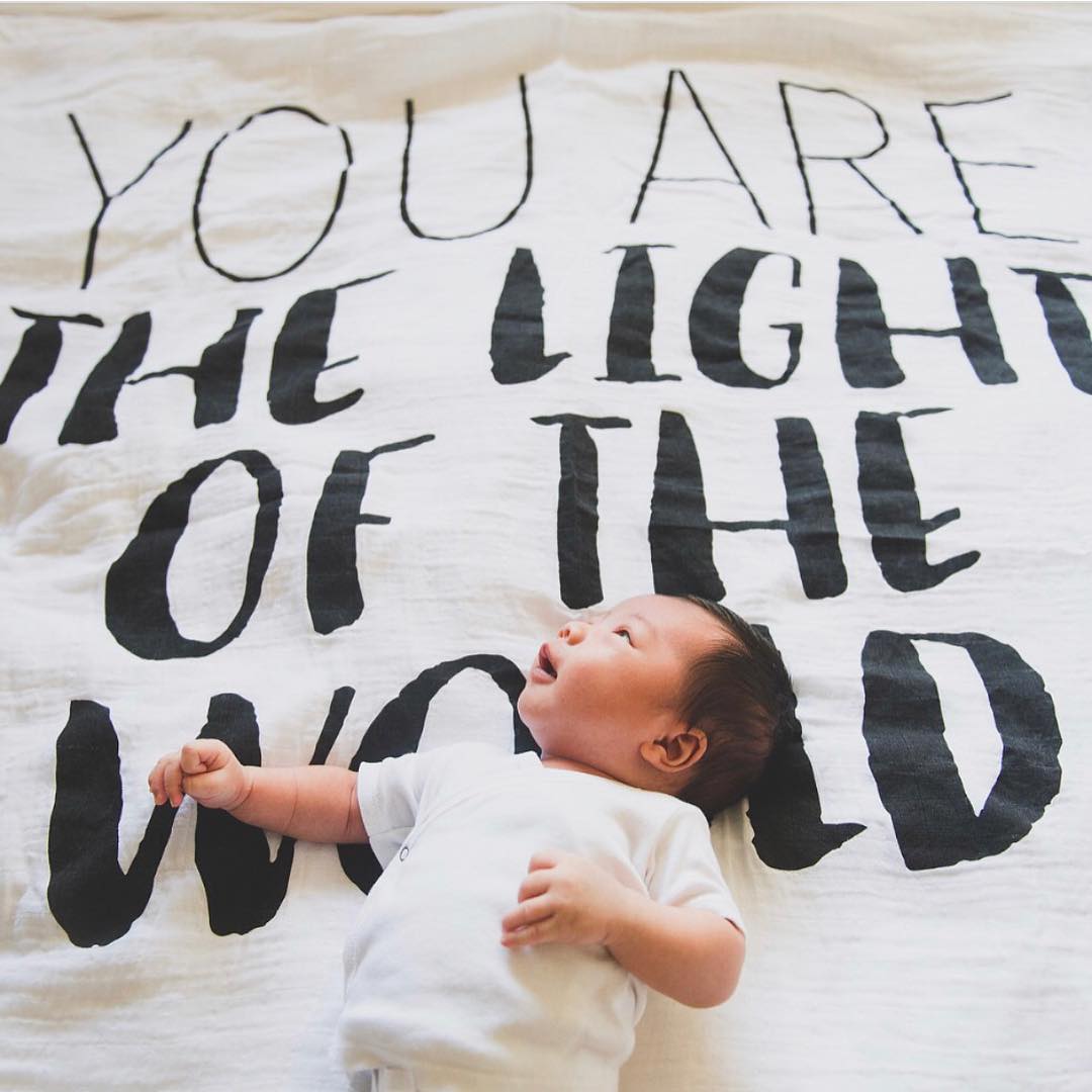 Matthew 5:14 Scripture Swaddle | GOTS Certified Organic Cotton Muslin