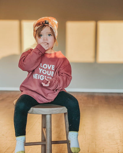 Love Your Neighbor Kids Sweatshirt | GOTS Certified Organic Cotton
