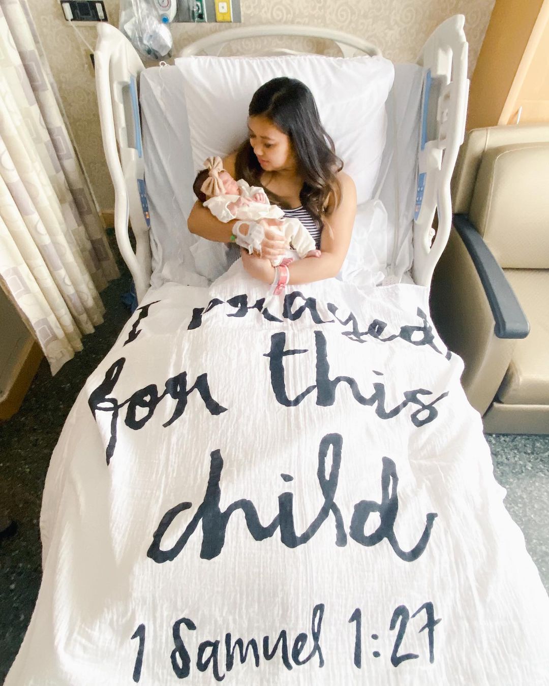 1 Samuel 1:27 Scripture swaddle and wall art by Modern Burlap