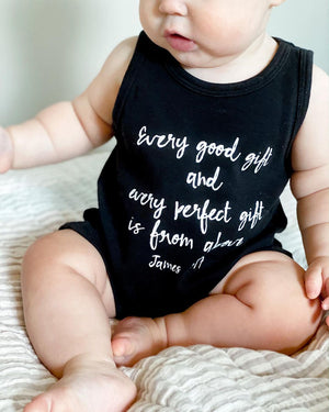 
                  
                    Load image into Gallery viewer, Organic Tank Romper -  James 1:17
                  
                