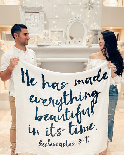 Ecclesiastes 3:11 Scripture swaddle and wall art by Modern Burlap