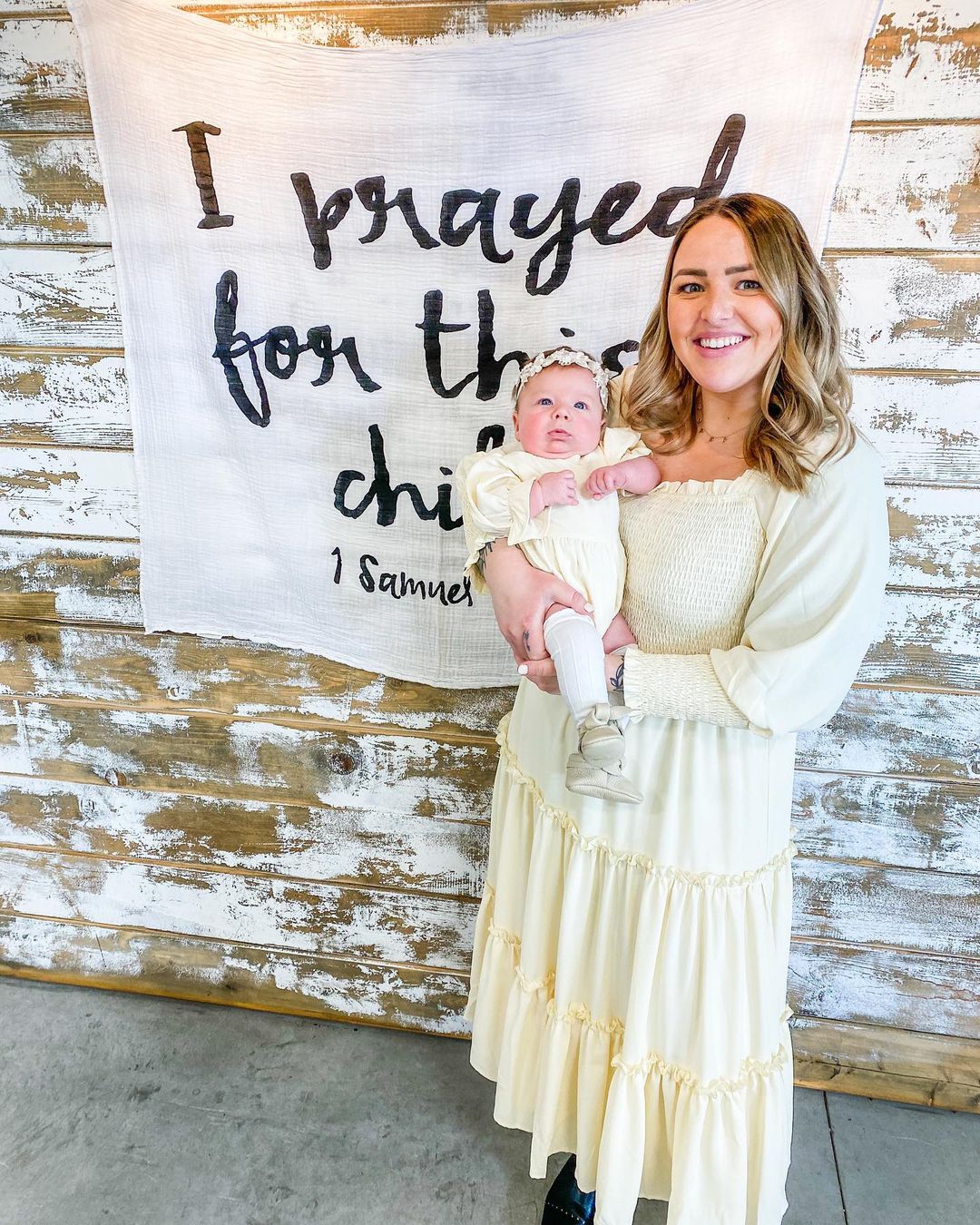 1 Samuel 1:27 Scripture swaddle and wall art by Modern Burlap