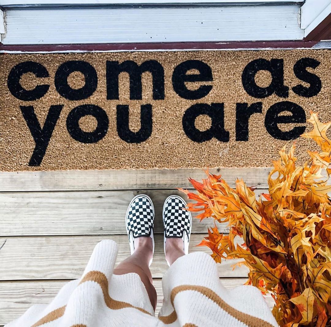 Come As You Are XL coconut coir doormat by Modern Burlap