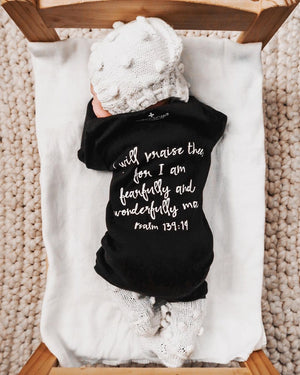 
                  
                    Load image into Gallery viewer, Organic Button Coverall -  Psalm 139:14
                  
                