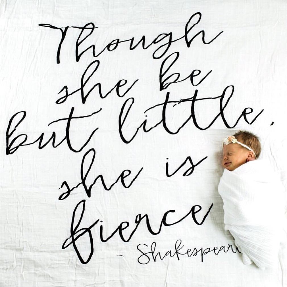 Though She Be But Little organic cotton muslin swaddle by Modern Burlap
