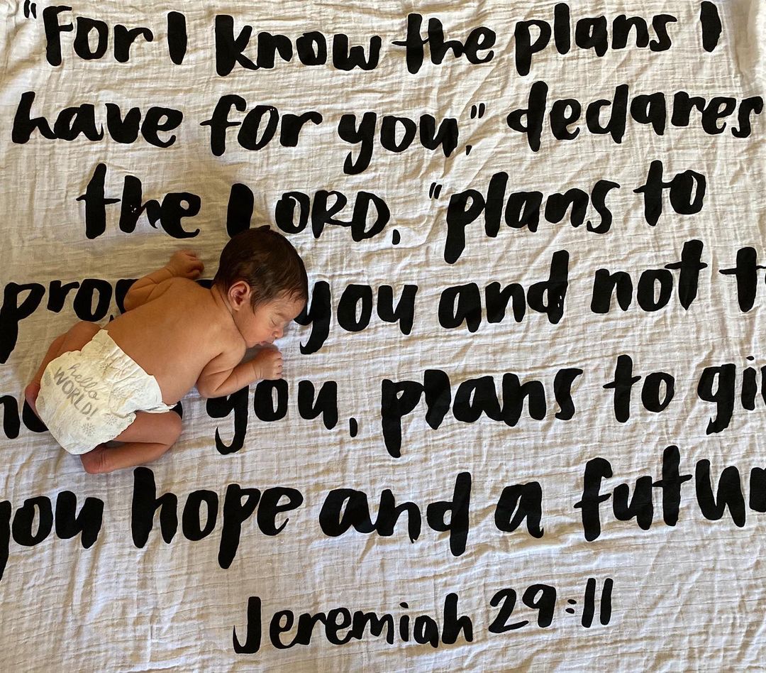 Jeremiah 29:11 Scripture swaddle and wall art by Modern Burlap