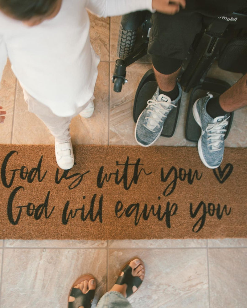 
                  
                    Load image into Gallery viewer, XL Doormat | God is with you God will equip you
                  
                