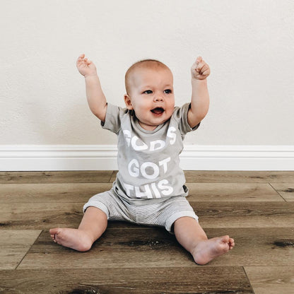 *Perfectly Imperfect* God's Got this Kid's Scoop Neck Tee -  Light Gray