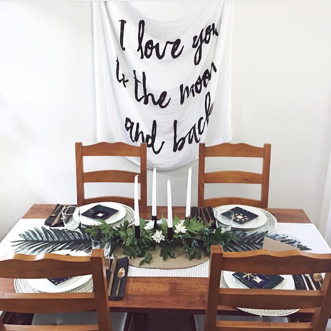 Love You to the Moon and Back Organic Swaddle + Wall Art | GOTS Certified Organic Cotton Muslin