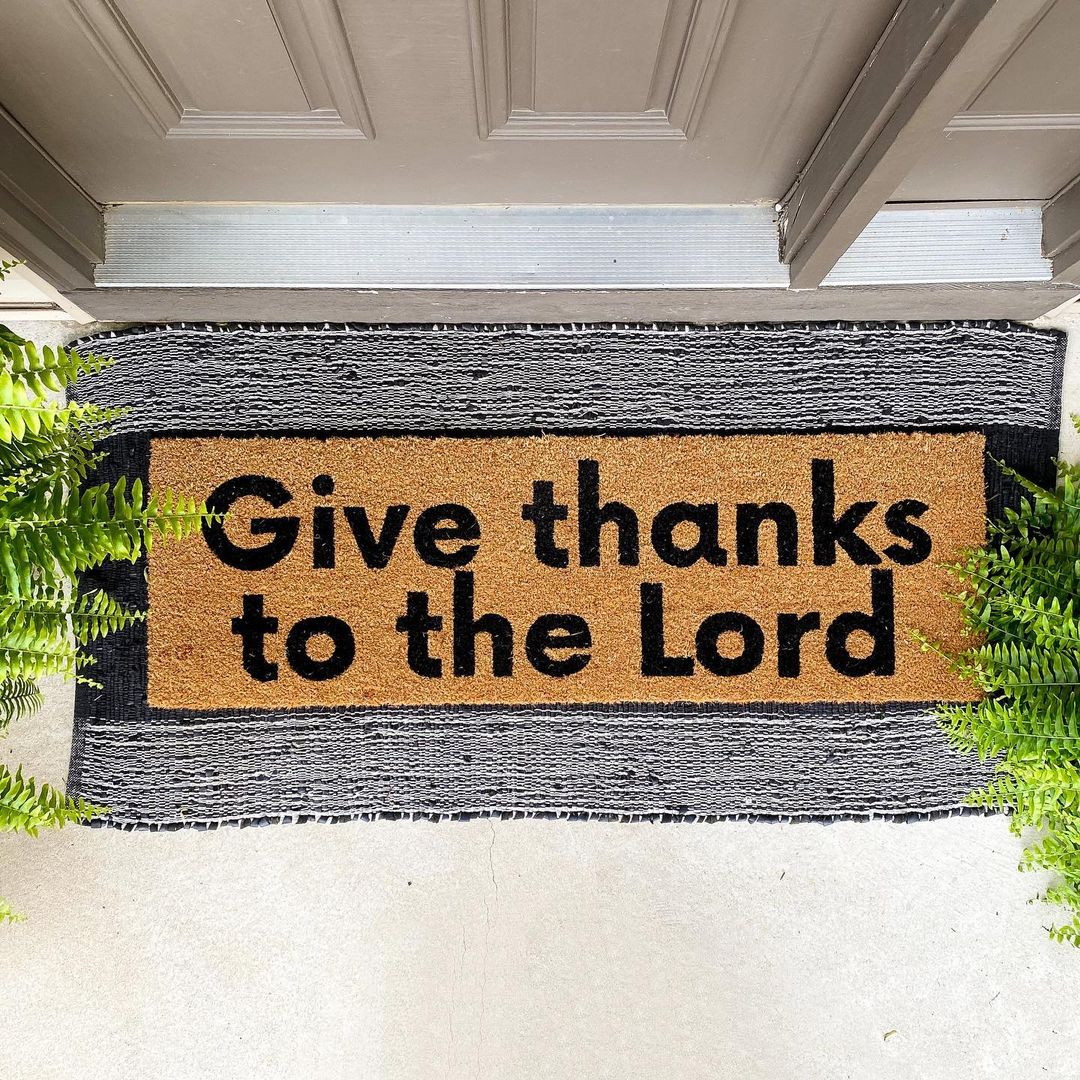 XL Christian Doormat | Give Thanks to the Lord | Coconut Coir