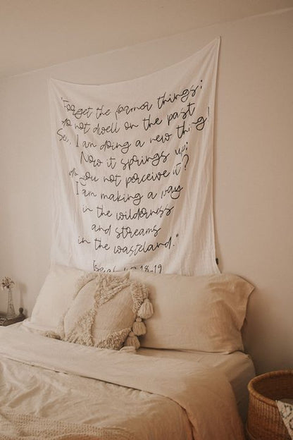 Isaiah 43:18 to 19 Scripture swaddle and keepsake by Modern Burlap