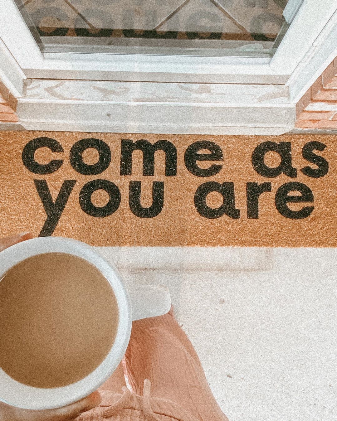 Come As You Are XL coconut coir doormat by Modern Burlap
