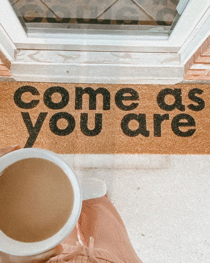 Come As You Are XL coconut coir doormat by Modern Burlap