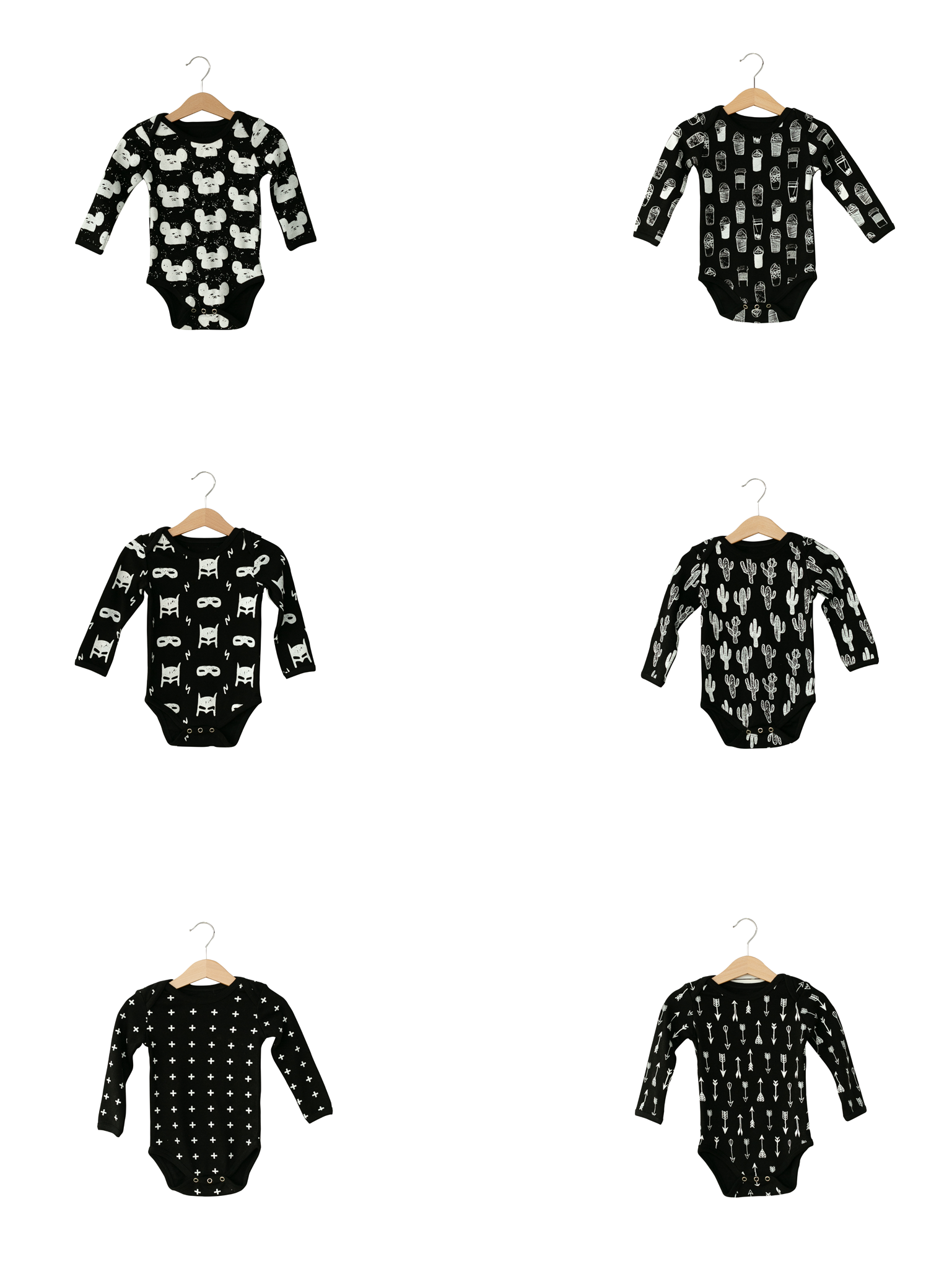 Signature print organic long sleeve baby bodysuit by Modern Burlap