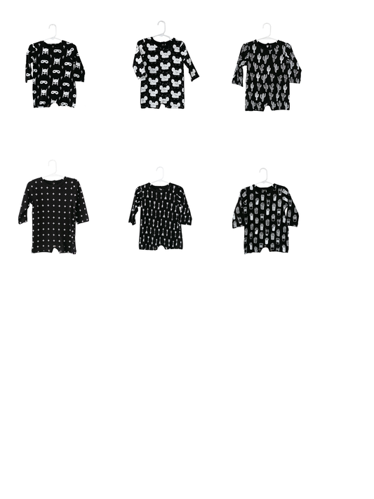 Signature print organic long sleeve romper by Modern Burlap