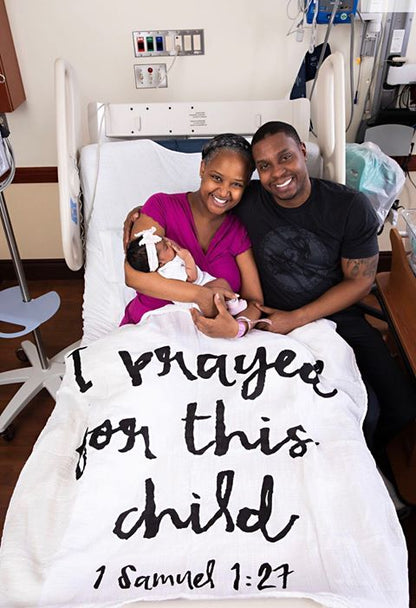 1 Samuel 1:27 Scripture swaddle and wall art by Modern Burlap