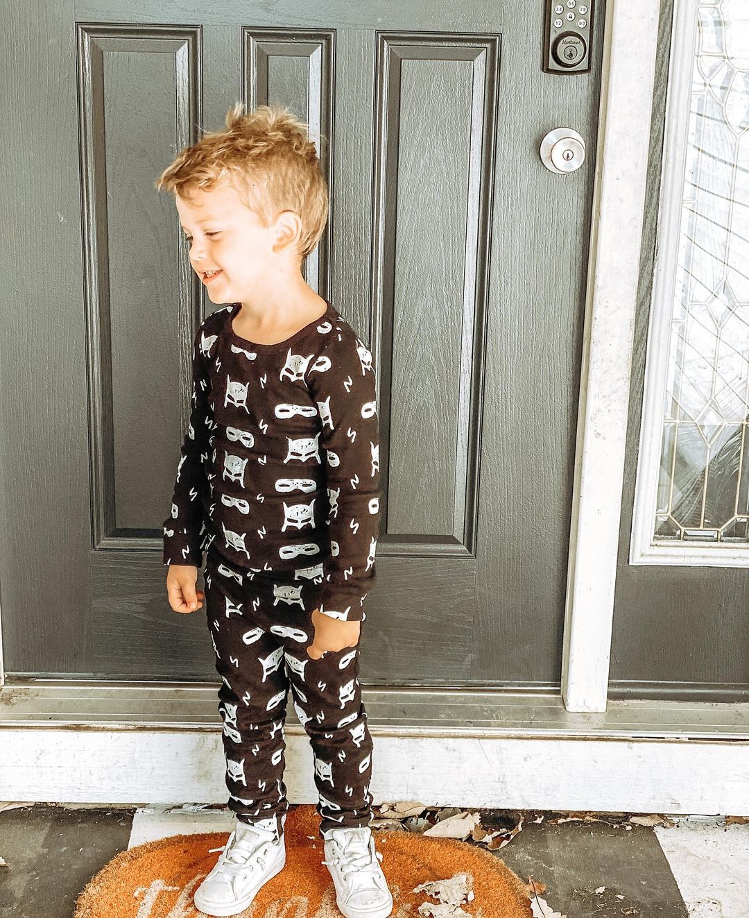 Organic Baby + Kids Pajama Set | White on Black Hero Struck©