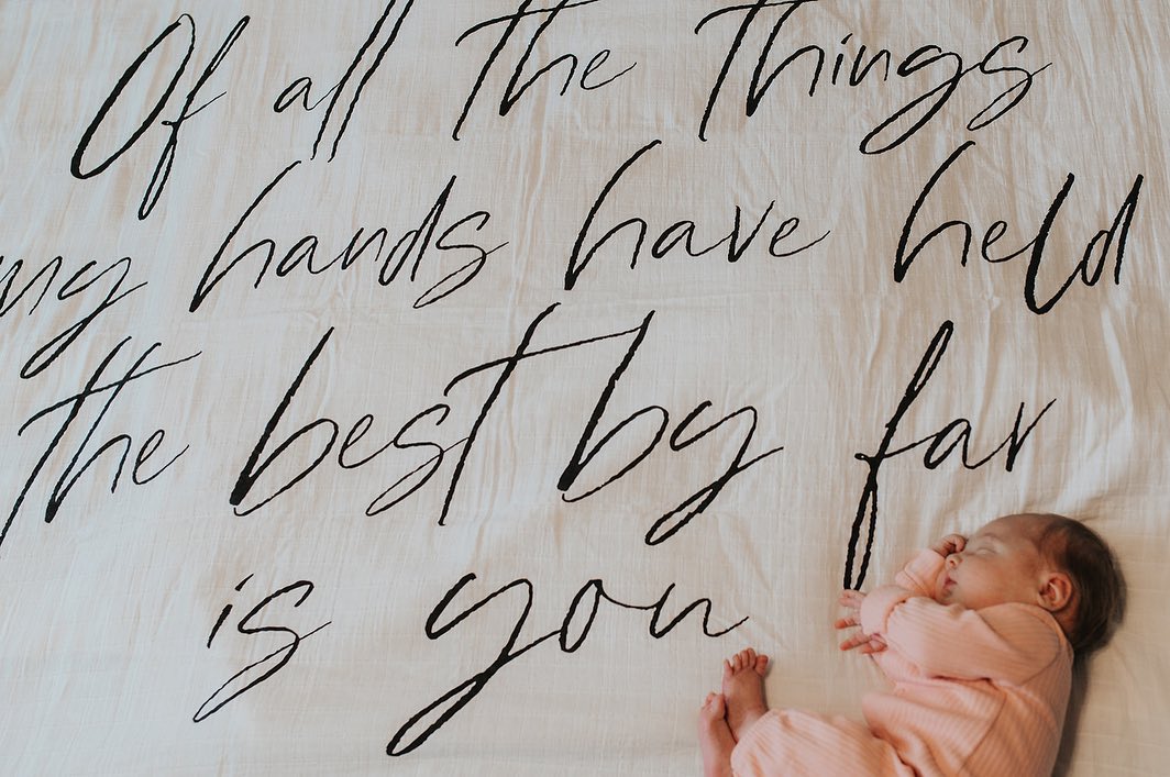 The Best by Far Is You Organic Swaddle + Wall Art | GOTS Certified Organic Cotton Muslin