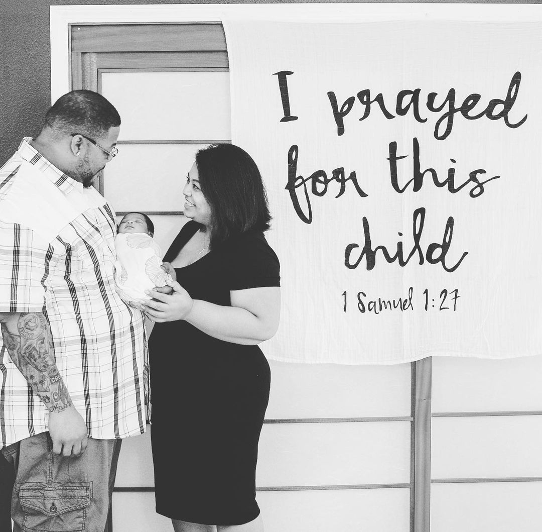 1 Samuel 1:27 Scripture swaddle and wall art by Modern Burlap